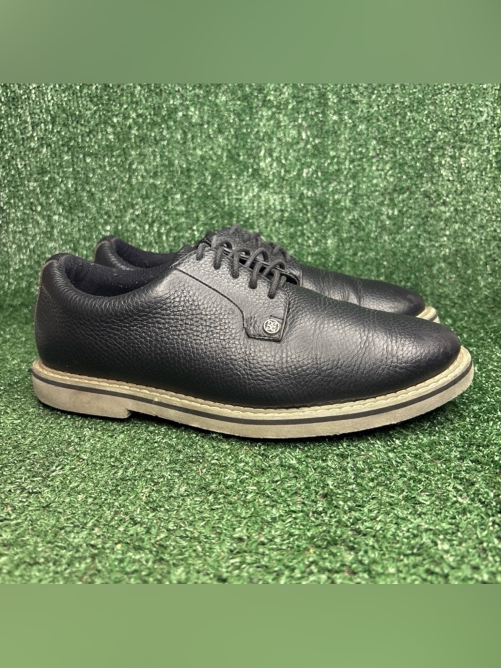 G/Fore G4 Gallivanter Golf Shoes Men's 8.5 Onyx Black Leather Lace Up